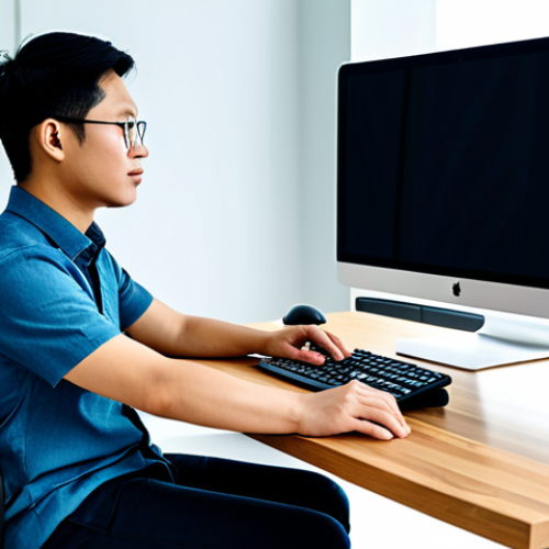 Home 7 **Prompt 1: AI-Powered Freelance Designer in Vietnam**
A professional Vietnamese freelance graphic designer, fully clothed in modern, modest business casual attire, is seated at a sleek, minimalist desk in a bright, sunlit coworking space, indicative of a modern Vietnamese city. The designer is actively engaged with two monitors: one displaying a complex UI/UX design project for a mobile application, and the other showing a creative output from an AI image generation tool, illustrating seamless integration of AI into their workflow. The scene highlights innovation and efficiency. Perfect anatomy, correct proportions, natural pose, well-formed hands, proper finger count, natural body proportions, professional photography, high quality, safe for work, appropriate content, fully clothed, professional.