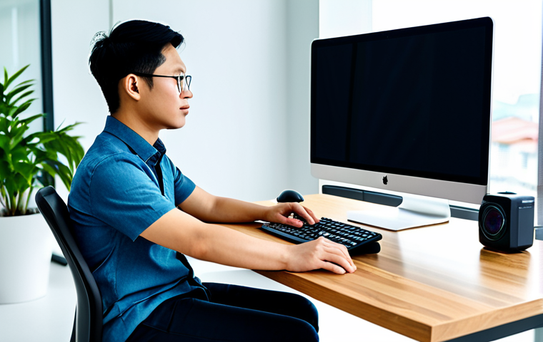 **Prompt 1: AI-Powered Freelance Designer in Vietnam**
    A professional Vietnamese freelance graphic designer, fully clothed in modern, modest business casual attire, is seated at a sleek, minimalist desk in a bright, sunlit coworking space, indicative of a modern Vietnamese city. The designer is actively engaged with two monitors: one displaying a complex UI/UX design project for a mobile application, and the other showing a creative output from an AI image generation tool, illustrating seamless integration of AI into their workflow. The scene highlights innovation and efficiency. Perfect anatomy, correct proportions, natural pose, well-formed hands, proper finger count, natural body proportions, professional photography, high quality, safe for work, appropriate content, fully clothed, professional.
