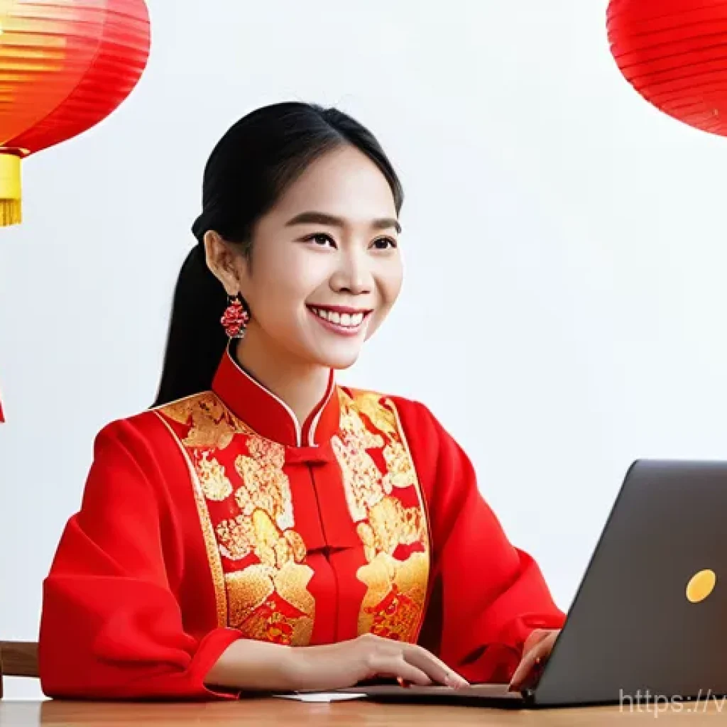 시각디자인 온라인 플랫폼 활용 - **Prompt:** A young Vietnamese woman, in her late 20s, with a warm smile, is seated comfortably at a...