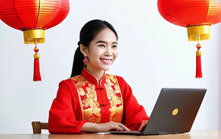 시각디자인 온라인 플랫폼 활용 - **Prompt:** A young Vietnamese woman, in her late 20s, with a warm smile, is seated comfortably at a...
