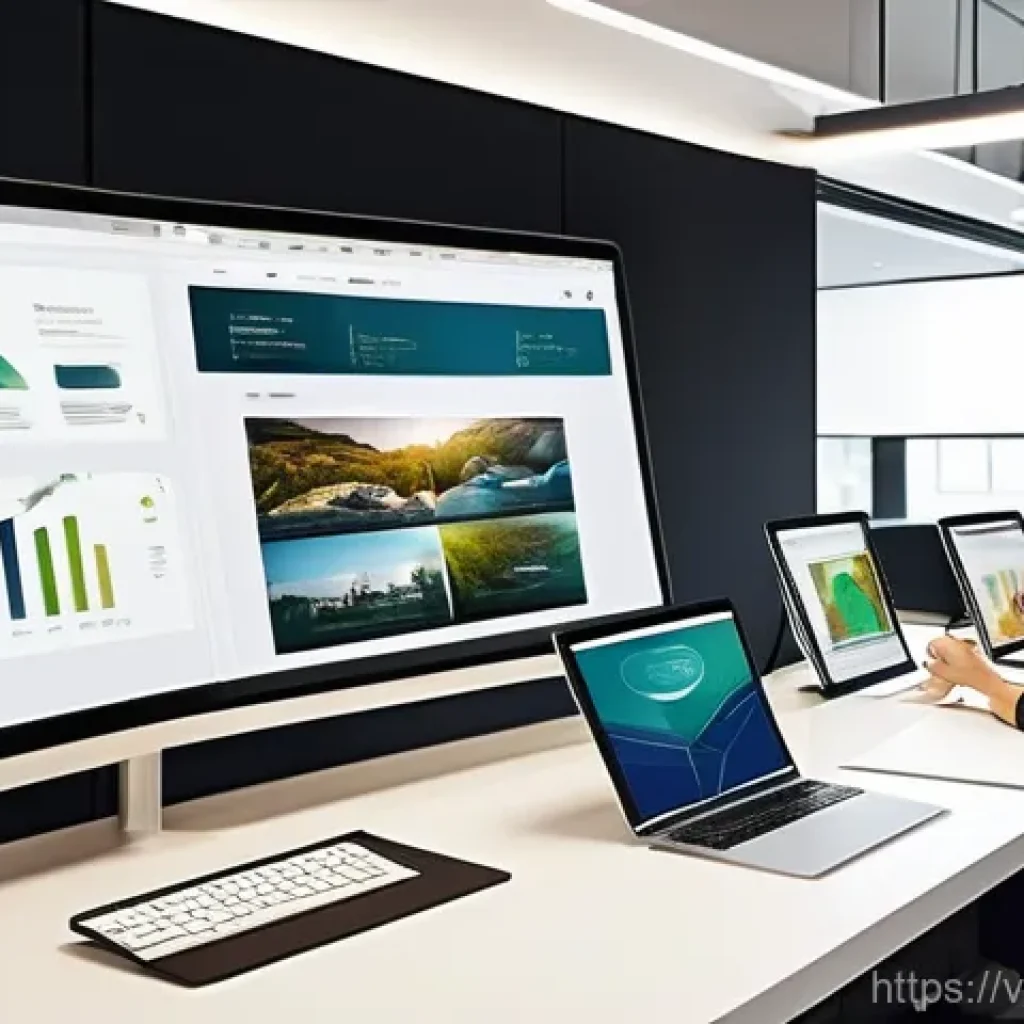 시각디자인과 디지털 마케팅 - **Prompt:** A dynamic, visually striking image of a creative workspace where diverse individuals, in...