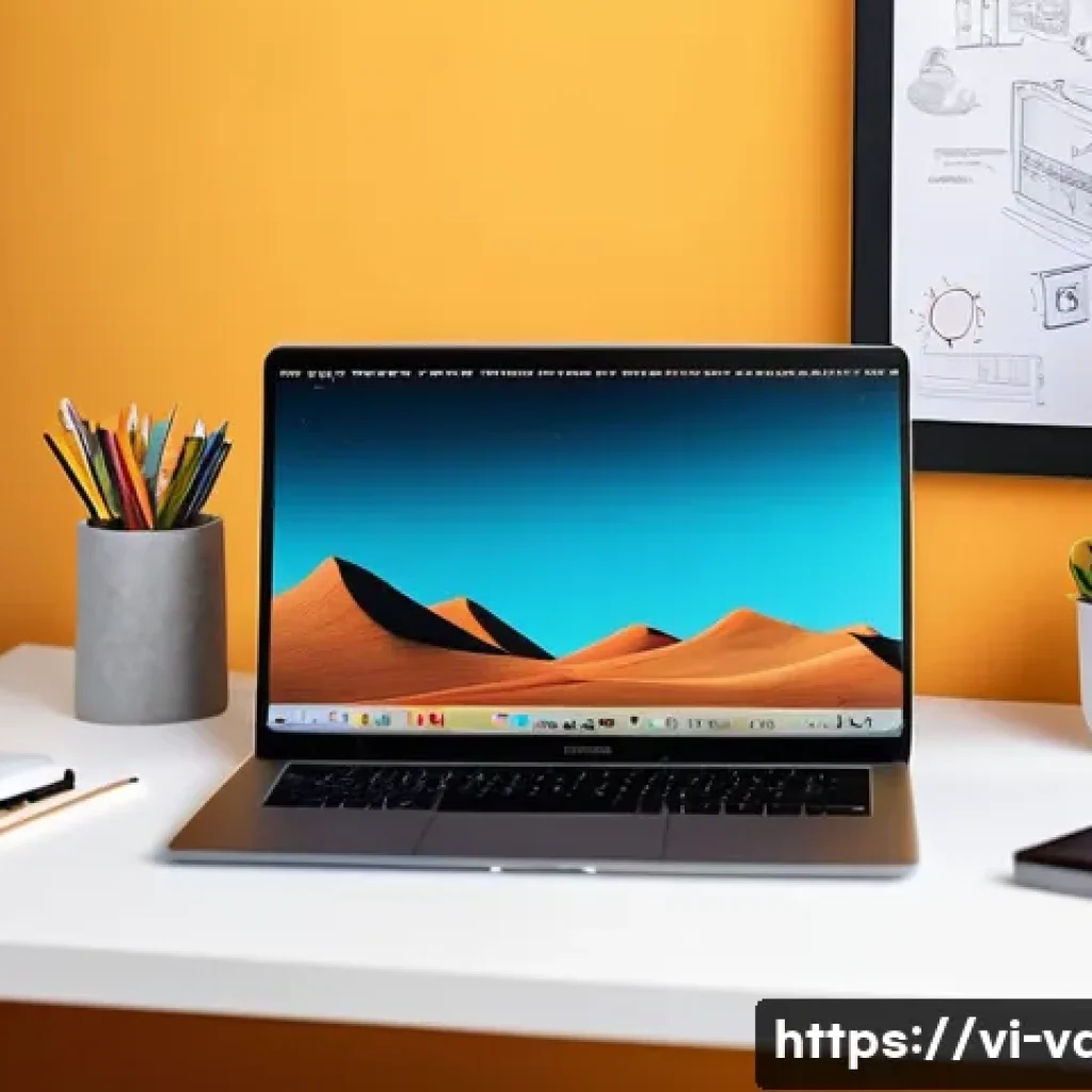 시각디자인 자격증으로 가능한 직업 - A modern graphic designer&rsquo;s workspace in a cozy home office setting, featuring a sleek laptop displa...