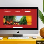 Home 19 시각디자인에서의 타이포그래피 활용 - A modern Vietnamese digital workspace showcasing a sleek website design on a high-resolution compute...