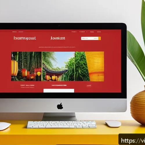 Home 31 시각디자인에서의 타이포그래피 활용 - A modern Vietnamese digital workspace showcasing a sleek website design on a high-resolution compute...